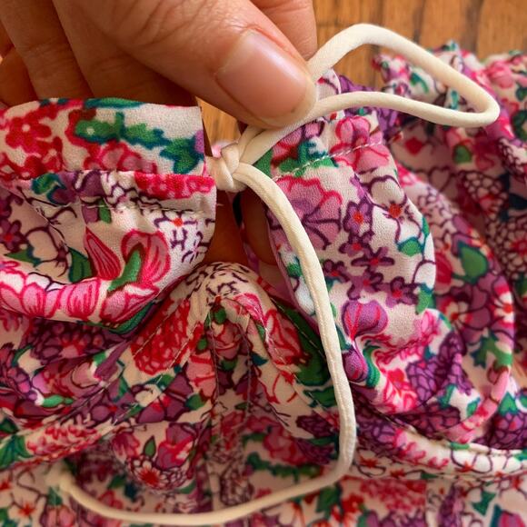 For Love & Lemons Floral Bustier Crop Top | Purple Pink Multi | Size Small - Picture 4 of 9